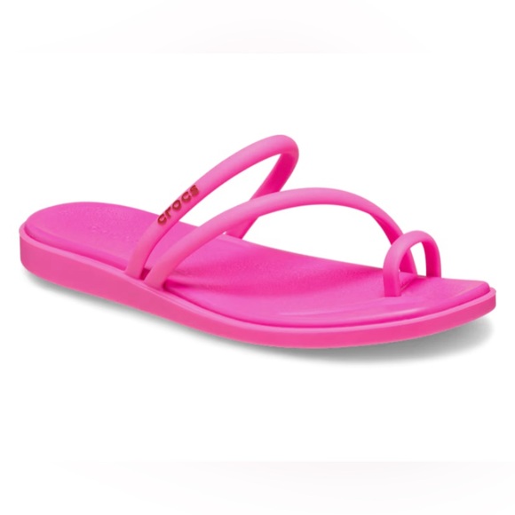 Crocs woman’s Miami toe loop sandal (pink crush) size 8 - Picture 5 of 6